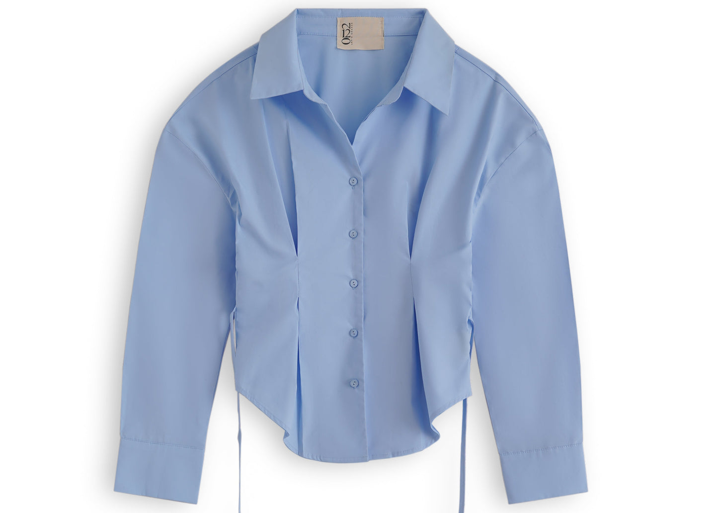 cinch waist poplin blue
