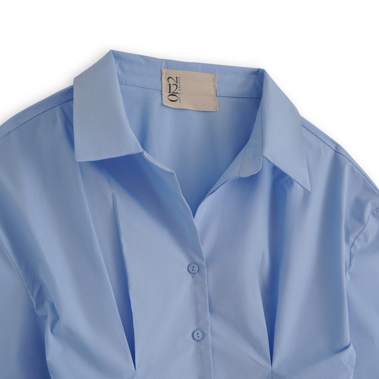 cinch waist poplin blue