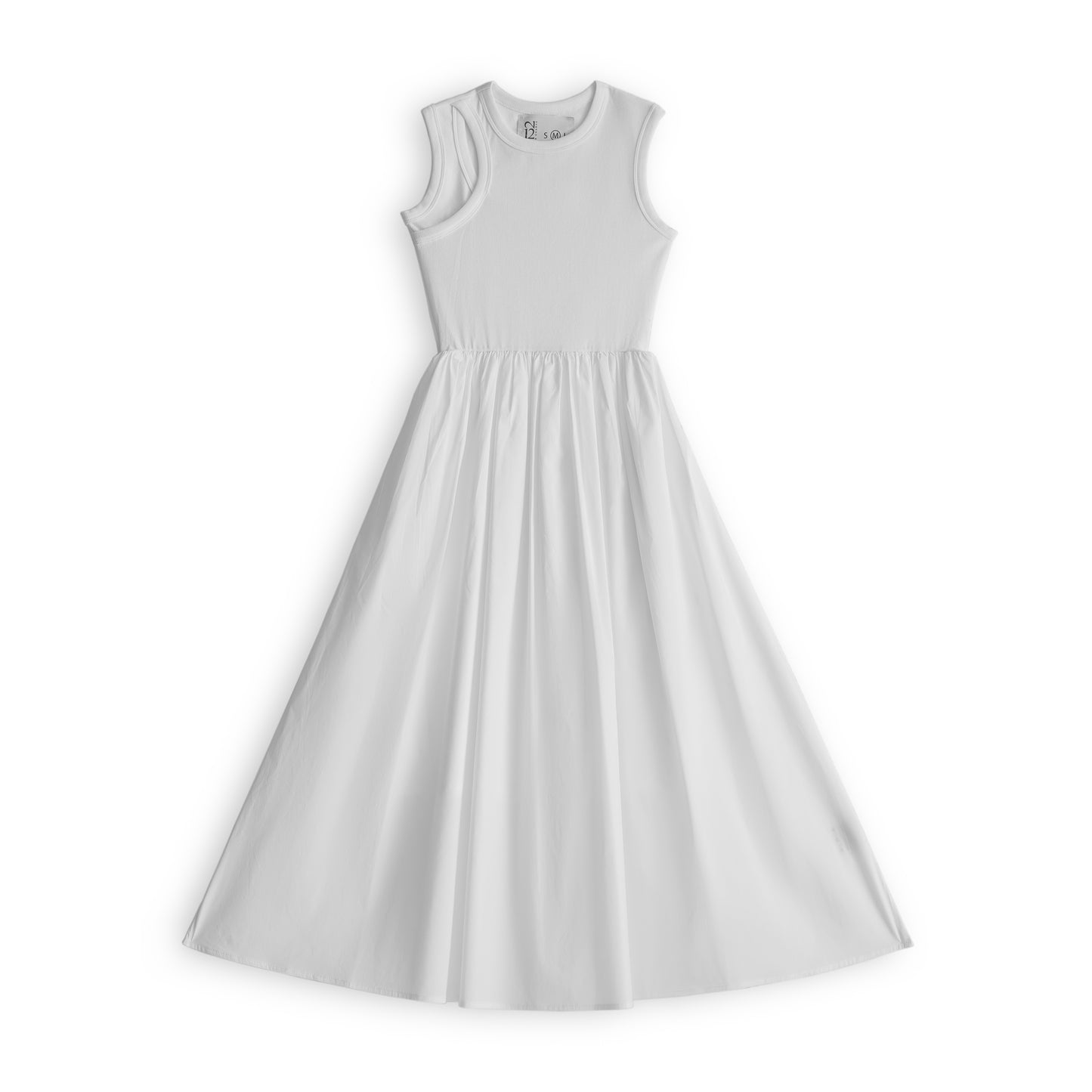 combined fabric midi-dress