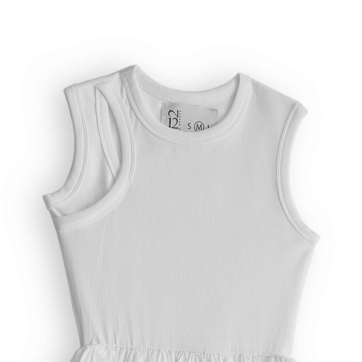 combined fabric midi-dress